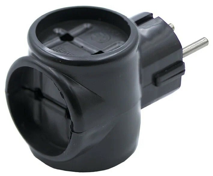 Тройник "Бочонок" электрический черный 3 гнезда 6А/220вт Арт-1248 Тройник "Бочонок" электрический черный 3 гнезда 6А/220вт Арт-1248