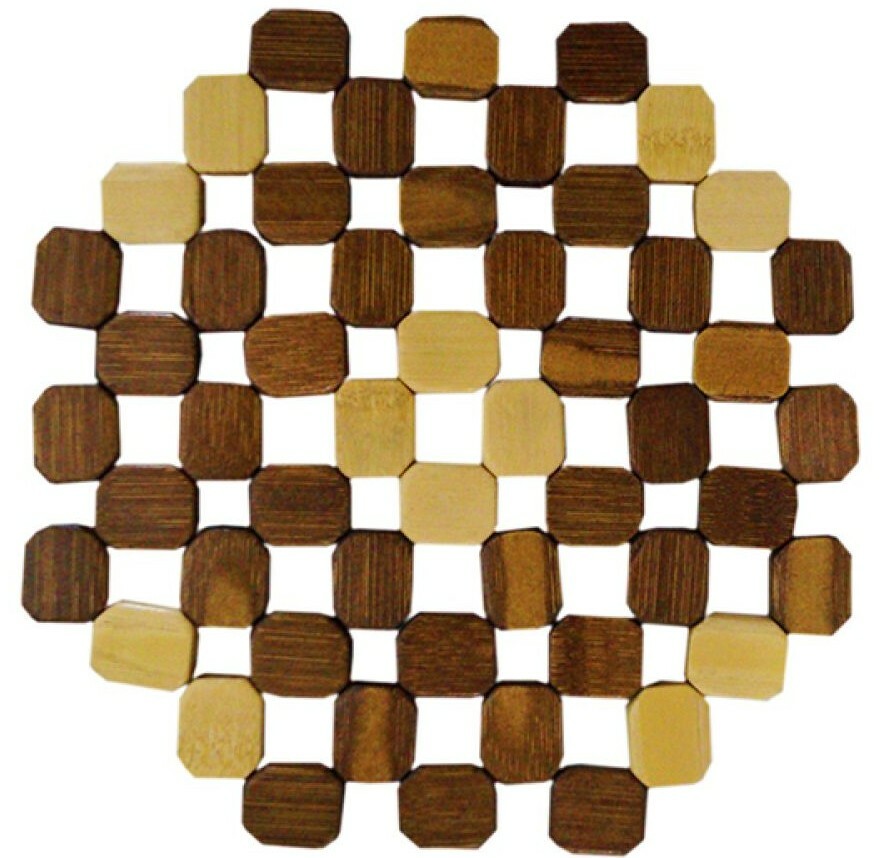 Подставка под горячее бамбук плетеная круг Арт-0739