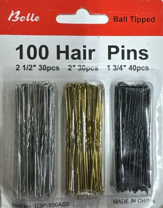 Шпильки 100шт на        блистере 3 размера           JK-184 Арт-0539