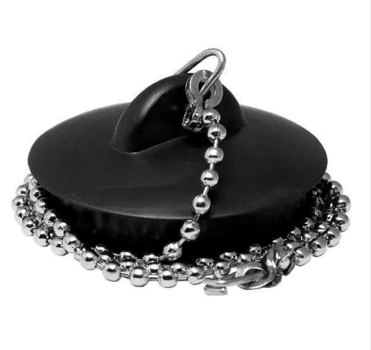 Пробка в ванну Черная 2Сорт на цепочке