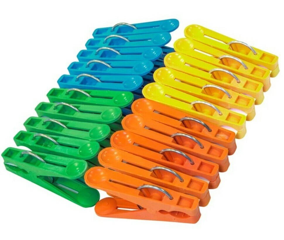 Прищепки пластик Макси 20шт разноцветные Прищепки пластик Макси 20шт разноцветные