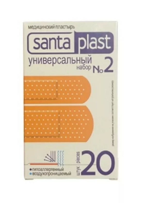 Лейкопластырь "SantaPlast"  20 шт Универсальный Арт-7152