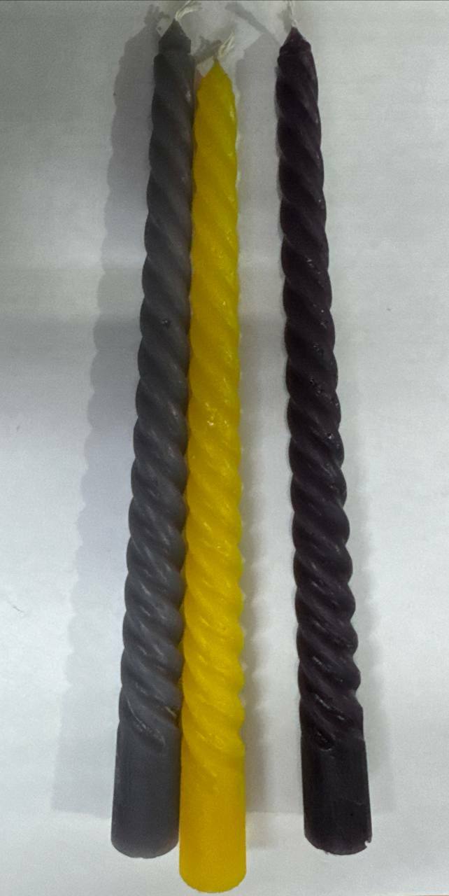 Свеча витая в ассортименте 6 цветов